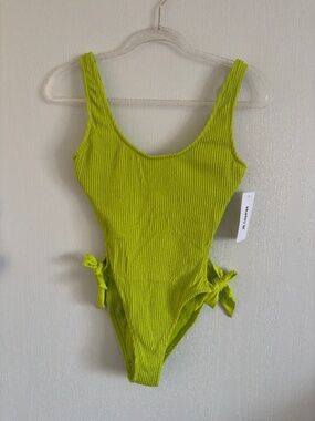 NWT Hurley Acid Lime Scrunch One Piece Swimsuit Small 4-6